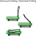 Folding Hand Truck Cart with 360° Swivel Wheels Portable Luggage & Warehouse Cart for Easy Moving Compact Lightweight Black