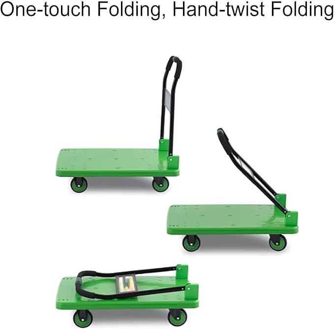 Portable Folding Hand Truck Cart with 360° Swivel Wheels Ideal for Moving Luggage & Warehouse Use Compact and Lightweight (Blue Small)