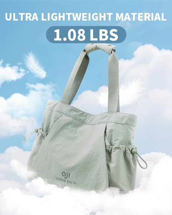 Gym Tote Bag for Women, Lightweight Yoga Mat Bag with Wet Dry Storage Pocket & Multi Pockets