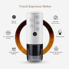 3-in-1 Portable Espresso Machine With NO Heating Function, Type-C Charging Electric Espresso Maker, 17 Bar Mini Coffee Maker For N ESPRESSO/DolceGustoPods & Ground Coffee On the Go, White