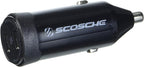 Scosche CPDCC60 PowerVolt 60W Certified Dual USB Type-C + Type-C Fast Car Charger Power Delivery 3.0 with PPS for All USB-C Devices
