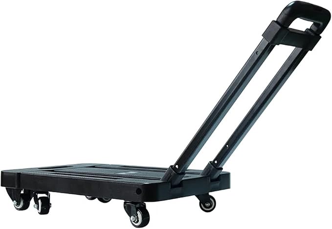 Heavy Duty Folding Cart Portable Hand Truck & Trolley for Outdoor Camping Luggage Transport & Home Use Multifunctional Black Wagon