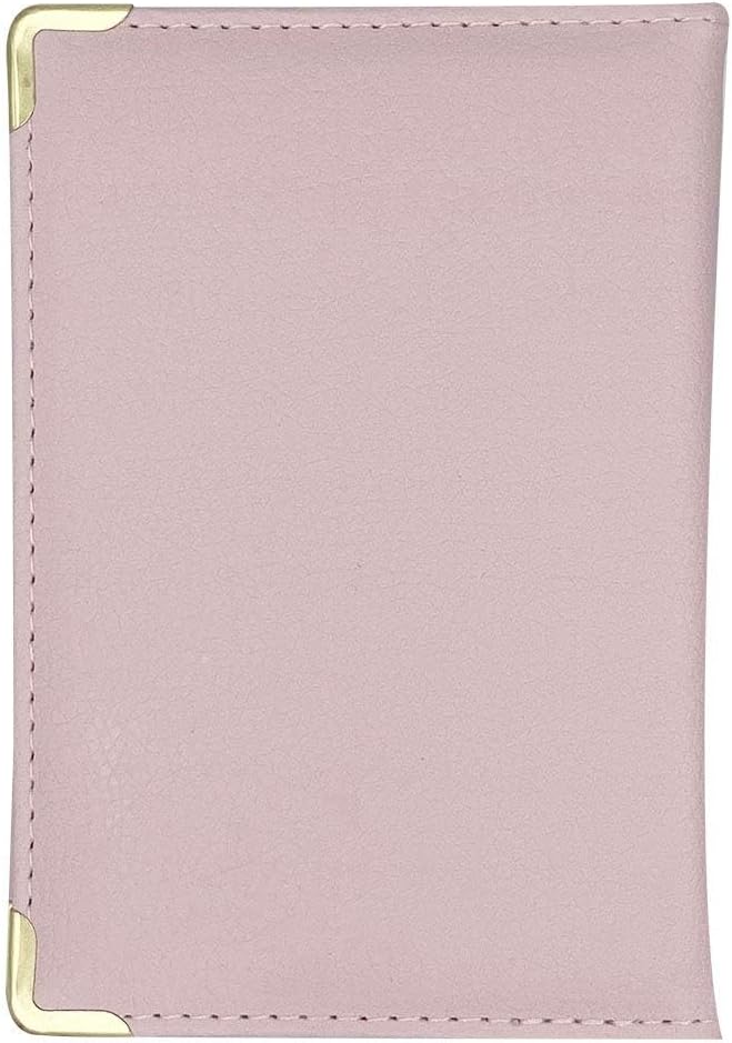 Missmore PU Leather Passport Cover with Gold USA Logo Printed for Travel (Pink)