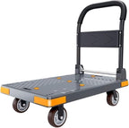 Flatbed cart Folding Multi-Purpose Flatbed Trolley with 5-inch Silent Wheels Foldable Transport(Gris)