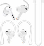 A-Focus Galaxy Buds 3 Pro Anti-Slip Kit Replacement Ear Hooks Sport Ear Tips Non-Slip Silicone Eartips and Covers Gel Wings Ergonomic Design Strap Compatible with Samsung Galaxy Buds 3 Pro White
