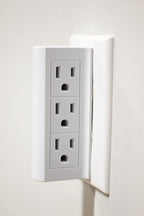 Projectpak 6 Outlet Vertical Extender Wall Tap - Split 2 Outlets Into 6 Grounded with Side Access | 2 Pack