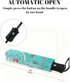 Travel Umbrella for Rain - Flamingo Windproof Compact Automatic Reverse Folding Umbrellas for Kids Women, Cute Small Auto Open Close Umbrella for Backpack, Commute, Car