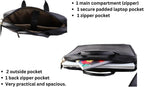 Mysa LIFESTYLE Vegan Leather Messenger Crossbody Shoulder Briefcase Bag for Office Work Fit 14.5" Computer Laptop Men Women