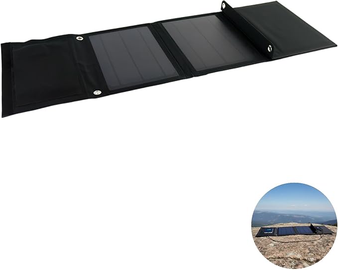 28W Foldable Monocrystalline Silicon Solar Panel Charger, Portable Photovoltaic Board for Cell Phone, Tablet, Outdoor Camping, Travel, Hiking