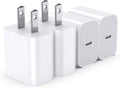 USBC Charger Block for iPhone 17 Charging Plug,MFI Certified Fast USB C Wall Cube 4Pack Power Adapter for iPhone 17/Air/16/16E Pro/Plus/Pro Max/15/14/13/12/11,for iPad Air/Mini USB-C Charge Brick Box