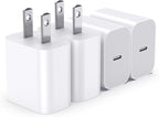 USBC Charger Block for iPhone 17 Charging Plug,MFI Certified Fast USB C Wall Cube 4Pack Power Adapter for iPhone 17/Air/16/16E Pro/Plus/Pro Max/15/14/13/12/11,for iPad Air/Mini USB-C Charge Brick Box