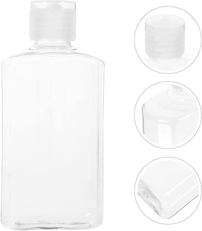 Amosfun 5pcs 100ml Flip Cap Travel Toiletries Bottles Refillable Plastic Lotion Squeeze Containers for Tsa-approved Cabin Use