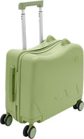 18" Kids Ride-On Suitcase,Children's Carry On Luggage Case,Rolling Luggage With Lock,Travel Trolley Case for Short Trips,School Trips,Outings (Olive green)