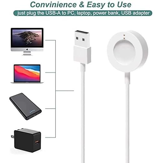 Kissmart Charger for Fossil Gen 4, Gen 5, Gen 5E, Gen 6, for Michael Kors Gen 4 5 5E 6 Charging Cable Cord Smart Watch (1m/3.3ft)