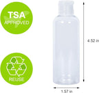 5 pcs Clear Travel Size Toiletry Bottles, 3.4oz TSA Approved Containers, Leak Proof Squeezable Plastic