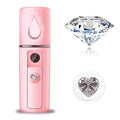 Nano Facial Steamer Mist Spray Eyelash Extensions Cleaning Pores Water SPA Moisturizing Hydrating Face Sprayer USB Rechargeable Mini Beauty Device (Pink)