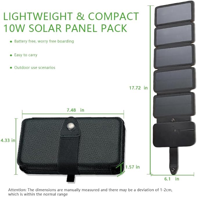 Solar Panel Charger, efficient, Waterproof, Foldable, Super Convenient to Carry and Worry Free Boarding, Suitable for Mobile Phones, Power Banks, Camping, Hiking, Backpacking, and Battery Storage