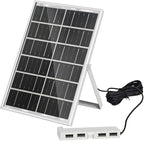 6W 5V Solar Panel USB Charger With 4 USB Ports For Fans And Electronic Devices, Solar Battery Charger Featuring Aluminum Frame For Reliable Charging In Various Conditions