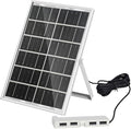 6W 5V Solar Panel USB Charger With 4 USB Ports For Fans And Electronic Devices, Solar Battery Charger Featuring Aluminum Frame For Reliable Charging In Various Conditions