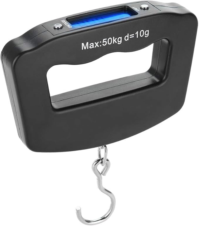50kg/10g Portable Luggage Scale Digital Mini Fish Hook Hanging Scale Electronic Weight Scale for Travel Household Outdoor Weighing