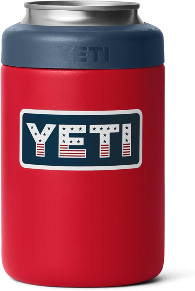 YETI Rambler 12 oz. Colster Can Insulator for Standard Size Cans, Red/Navy/Badge