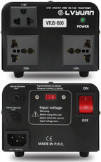Cantonape Voltage Transformer Converter 800 Watt Step Up/Down Convert from 110-120 Volt to 220-240 Volt and from 220-240 Volt to 110-120 Volt with 1 US Outlets, 2 Universal Outlets