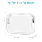 F-color TSA Approved Toiletry Bag 3 Pack Medium - Clear Makeup Bag Travel Quart Size for Women Men, Clear Cosmetic Bag Airport Airline Compliant Carry on Bag, Active White