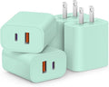 [4 Pack] USB C Charger Block Fast Charging Multiport Adpater [PD 20W USB-C & QC 3.0 USB-A Port] for i Phone 17/16/15/14/13/12/11/X/8, i Pad, Galaxy, Google, Galaxy & More [Green]