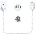 TROND Electrical Outlet Extender 360° Rotating Plug with 20W USB C, 6ft Short Extension Cord, Wall Plug Adapter with 3 AC Outlets, Access Hard-to-Reach Outlets Use Behind Couches, Desk, White