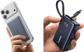 Baseus 0.3" Ultra Slim 5000mAh MagSafe Portable Charger & 45W Power Bank Built-in USB C Cable