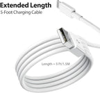 iPhone Charger [MFi Certified] - Travel & Home Wall Charger with 5ft Cable, Compatible with iPhone 14, 13, 12, 11, SE, X, 8, 7, 6, 5, iPad Mini, iPod Touch & iPods