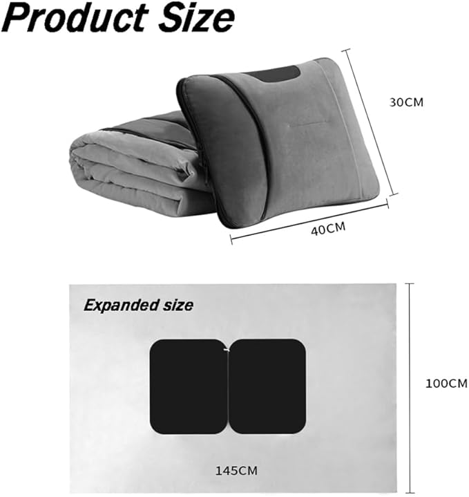 Car Travel Blanket Waist Support Blanket for Mercedes Benz/AMG GL X166 X164 SUV GL 350 400 450 500 550 / GL63, Premium Soft 3 in 1 Warm Soft Travel Blanket Car Pillow Blanket,Grey