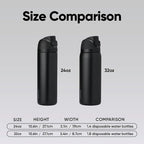 Owala FreeSip Insulated Stainless Steel Water Bottle with Straw, BPA-Free Sports Water Bottle, Great for Travel, 32 Oz, Very, Very Dark