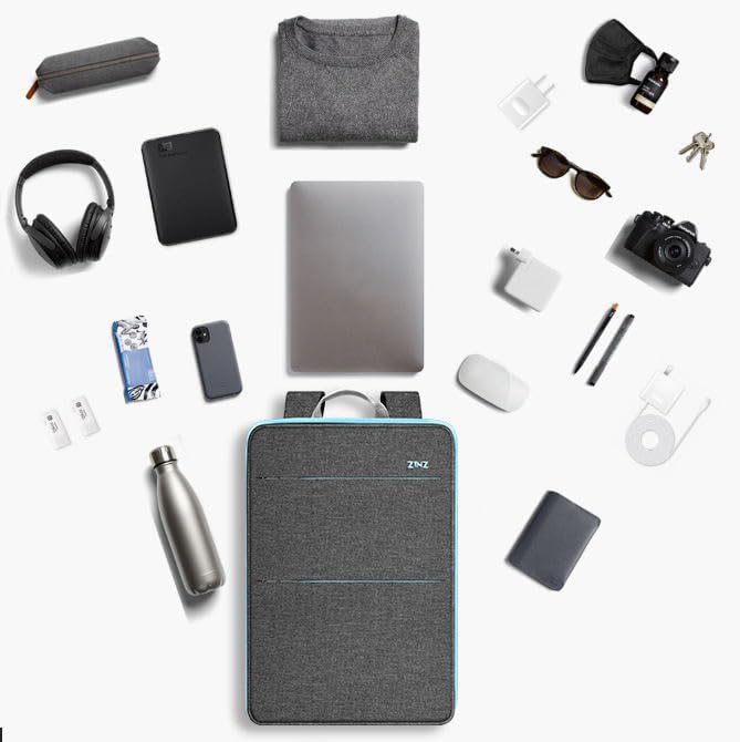 ZINZ Slim & Expandable Laptop Backpack 15 15.6 16 Inch Case, Water Resistant Travel Backpack Compatible with MacBook Pro/Neo 16" 15", Dell XPS 15 16 and Most 15" 15.6" 16" Notebooks，LG01Y02