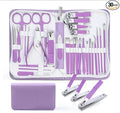 Manicure kit for Women Personal Nail Care Kit, 30 in 1 Professional Stainless Steel fingernail and toenail Clippers,Pedicure Kit and Beauty Tools Portable Set with Luxurious Travel Case (Purple)