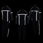 Milwaukee Leather MPM9510 Men's Black Water-Resistant Motorcycle Rain Suit with Hi Vis Reflective Tape