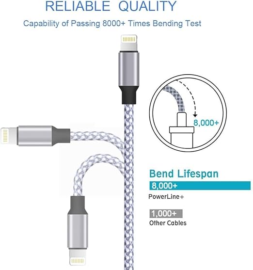 TAKAGI for iPhone Charger, [MFi Certified] Lightning Cable 3PACK 6FT Nylon Braided USB Charging Cable High Speed Transfer Cord Compatible with iPhone 14/13/12/11 Pro Max/XS MAX/XR/XS/X/8/iPad