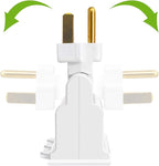 3 Outlet Wall Adapter, VSEER ETL Listed 3-Prong Grounded 180 Degree Swivel Indoor AC Mini Plug Wall Outlet Extender Tap White (1 Pack)