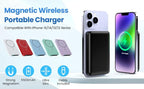 Magnetic Portable Charger Power Bank,Slim 5500mAh LCD Display Wireless Portable Charger,PD USB-C in&Out Travel Essentials Battery Pack Compatible with Magsafe,iPhone 17/16/15 Pro/14/13/12 Series