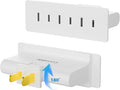 3 Outlets 2 Prong Polarized Lateral Swivel Wall Tap Adapter, 180 Degree Swivel Wall Tap, 2-Prong to 2-Prong Triple Outlet Converter, Wall Tap, Travel Essentials, Polarized, ETL Listed, 2 Pack