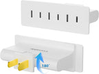 3 Outlets 2 Prong Polarized Lateral Swivel Wall Tap Adapter, 180 Degree Swivel Wall Tap, 2-Prong to 2-Prong Triple Outlet Converter, Wall Tap, Travel Essentials, Polarized, ETL Listed, 2 Pack