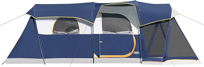 UNP Camping Tent 8 Person Waterproof Big Tunnel Tent with Screen Porch,Family Outdoor Large Tents for Camping 20' x 9' x 80in(H)