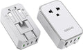EPICKA Air 40W Universal Travel Adapter, PD Fast Charging International Power Adapter with 1 AC & 4 USB Ports, Worldwide Compact Travel Essentials for USA/EU/UK/AUS(White, Not a Voltage Converter)