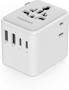 TESSAN Universal Travel Adapter, Power Adapter Worldwide with Extra 2 Prong AC Outlet, 4 USB Ports (2 USB C), International Plug Adaptor for US to Europe Italy UK Australia Ireland (Type C G A I)