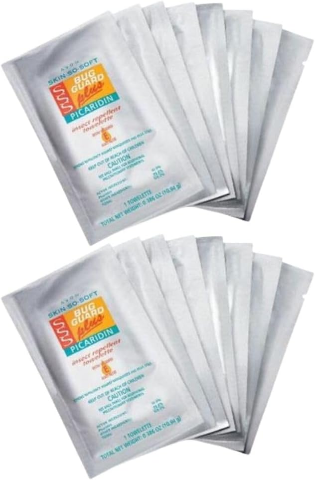 AVON Skin So Soft Bug Guard Plus Picaridin Insect Repellent Towelettes – DEET-Free Mosquito Repellent Wipes with Vitamin E & Aloe, for Reliable Mosquito and Tick Protection, Individually Wrapped,16 CT