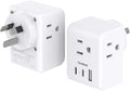 2 Pack Australia New Zealand Power Plug Adapter, Australia Travel Adapter with 3 American Outlets 3 USB Charging Ports (2 USB C), Type I Plug Adapter for US to Australia, Argentina, China