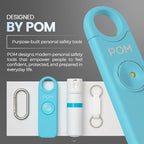 POM Personal Safety Alarm for Women – 130dB Loud Emergency Siren, USB-C Rechargeable with Bright LED Flashlight, Portable Keychain Design for Self Defense, Purse, Backpack & Travel (Aqua)