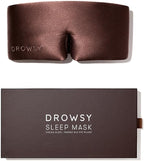 DROWSY Silk Sleep Mask - Face-Hugging, Padded Cocoon for Luxury Sleep in Total Darkness - 100% Pure Mulberry Silk (Cocoa Glow)