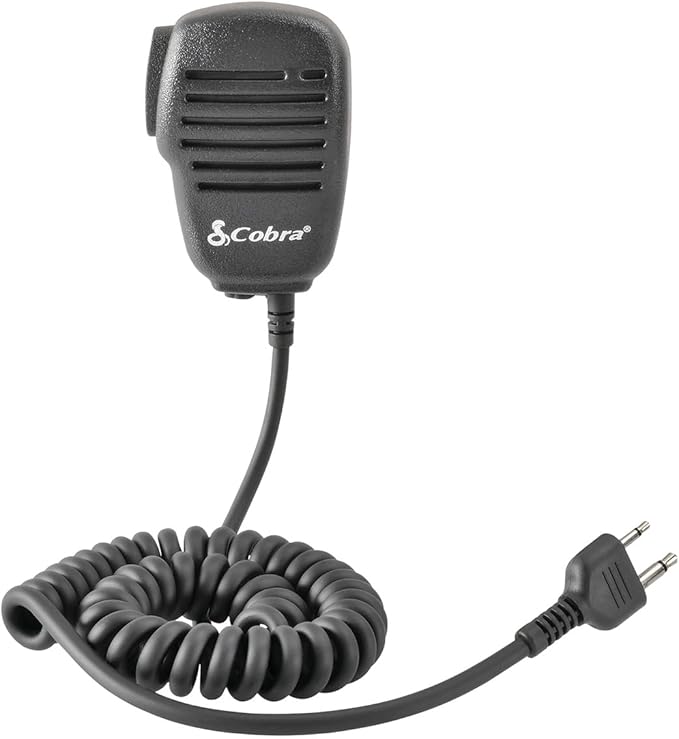 Cobra Premium Dynamic Replacement CB Microphone with Push-to-Talk (Black) – 2 Pin Lapel Speaker Mic Compatible with HH50WXST and HHRT50 CB Radio Models (PMR-SM)
