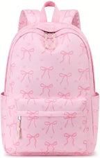 LOIDOU Backpack for Girls School Backpacks Bookbags for Elementary Middle School Women Laptop Backpacks (Bow Tie Pink, L-17)